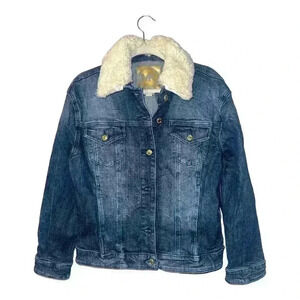 Michael Kors Womens Faux Fur Jean Jacket, Small
